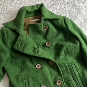 Cabi Bright Green Coat Polyester and Wool size 6